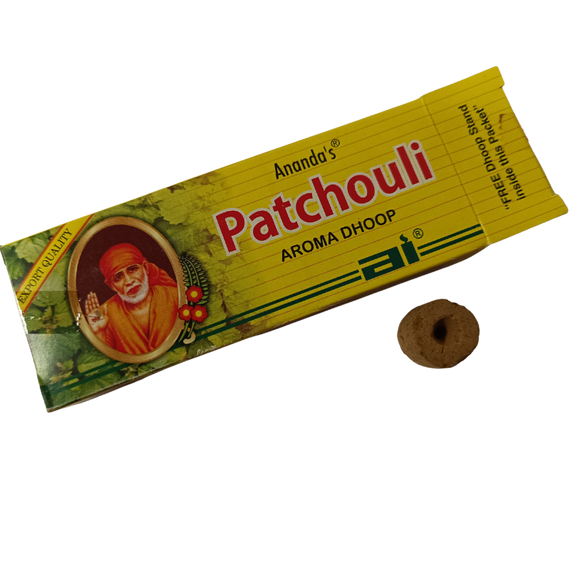 Füstölő - Patchouli (Ananda's) - füstölő égetővel!